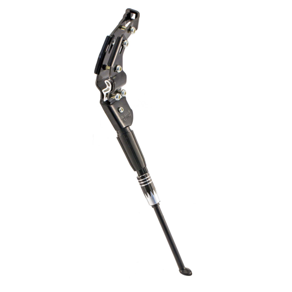 Cavalletto Laterale In Alluminio Regolabile Al Carro Posteriore Per 24"-28", Braccio Snodabile Per Tutti I Tipi Di Telai, Molla Coperta, Colore Nero - Milione Bike