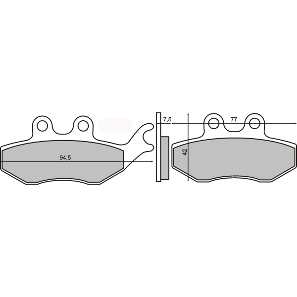 Coppia pastiglie freno posteriori organiche Italjet Millenium 125-150cc 2001> - Milione Bike